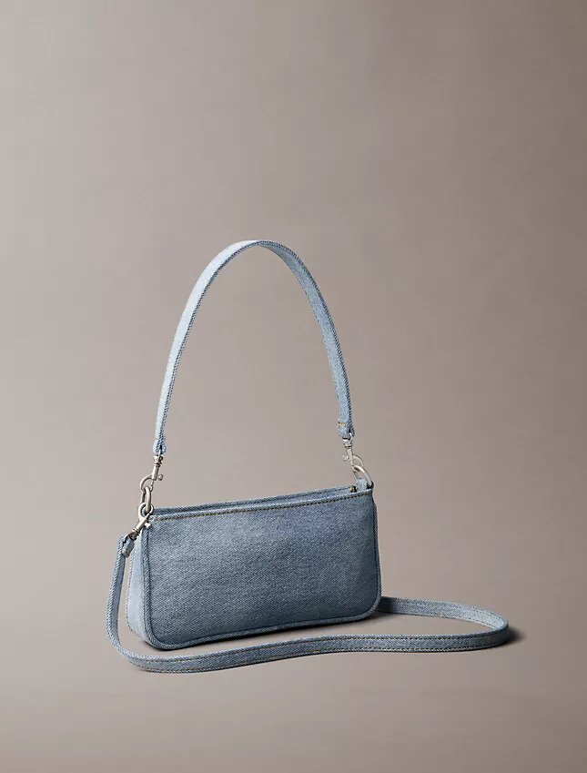 Bolso bandolera convertible de Denim con logotipo Bolso bandolera convertible de Denim con logotipo
