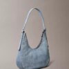 Bolso bandolera de Denim con logotipo en forma de media luna Bolso bandolera de Denim con logotipo en forma de media luna