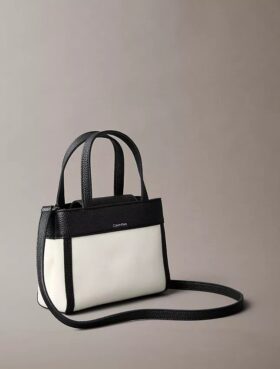 Bolso bandolera mini tote de lona Monogram