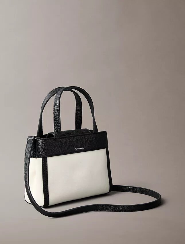 Bolso bandolera mini tote de lona Monogram Bolso bandolera mini tote de lona Monogram