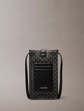 Bolso bandolera para móvil con el logotipo del emblema por toda la superficie