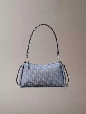Bolso de hombro con logotipo Monogram plisado
