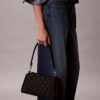 Bolso de hombro con logotipo Monogram plisado