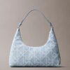 Bolso de hombro de Denim con el logotipo del emblema por toda la superficie Bolso de hombro de Denim con el logotipo del emblema por toda la superficie