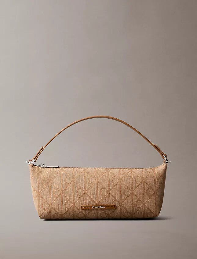 Bolso de hombro de lona con logotipo en todo el diseño Bolso de hombro de lona con logotipo en todo el diseño