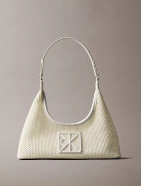 Bolso de hombro de malla con logotipo