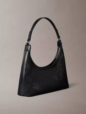 Bolso de hombro de malla con logotipo