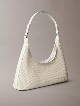 Bolso de hombro de malla con logotipo