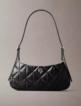 Bolso de hombro pequeño con logotipo acolchado