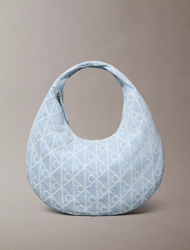 Bolso hobo de Denim con logotipo en todo el diseño Bolso hobo de Denim con logotipo en todo el diseño