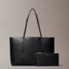 Bolso tote con logotipo metalizado Bolso tote con logotipo metalizado
