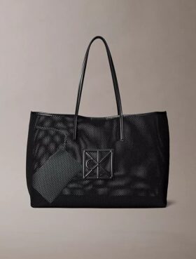 Bolso tote grande de malla con logotipo