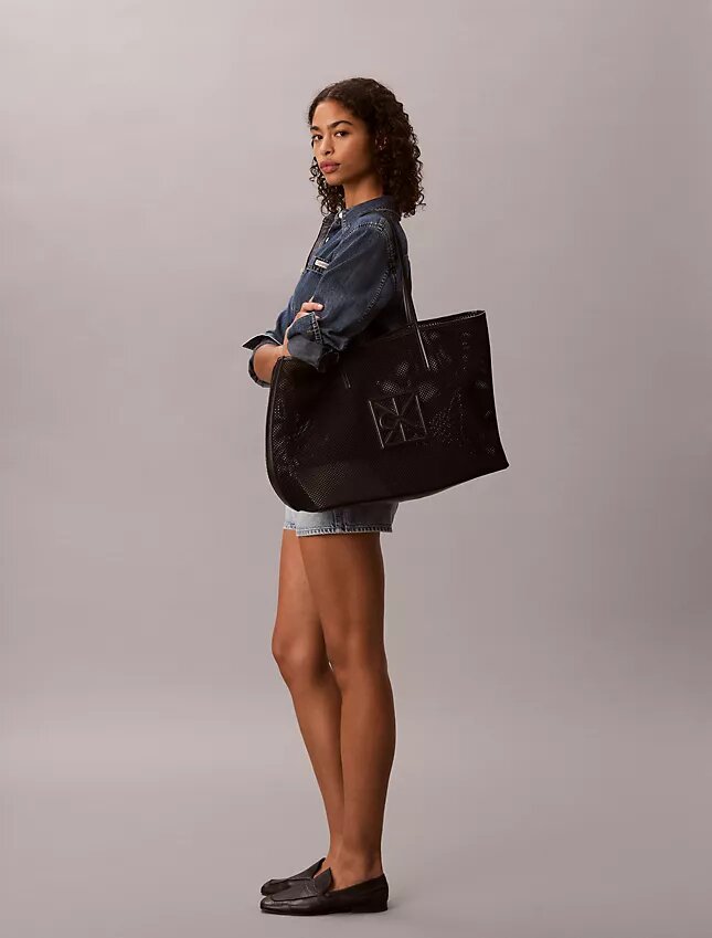 Bolso tote grande de malla con logotipo Bolso tote grande de malla con logotipo