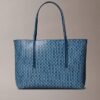 Bolso tote pequeño con estampado del logotipo en todo el tejido y bolsillo Bolso tote pequeño con estampado del logotipo en todo el tejido y bolsillo
