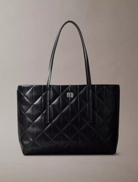 Bolso tote pequeño con logotipo acolchado