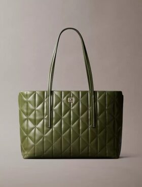 Bolso tote pequeño con logotipo acolchado