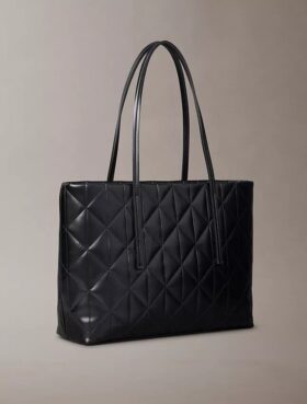 Bolso tote pequeño con logotipo acolchado
