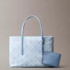 Bolso tote pequeño de Denim con el logotipo del emblema por toda la superficie