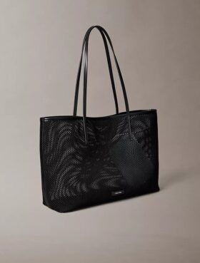 Bolso tote pequeño de malla con logotipo