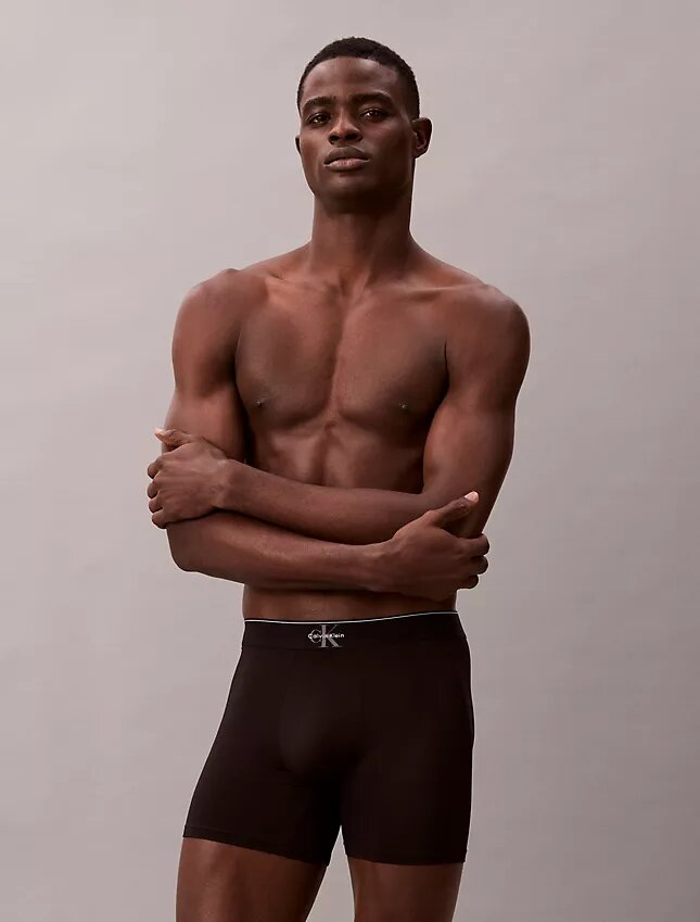 Boxer Brief elástico de microfibra con monograma gráfico Boxer Brief elástico de microfibra con monograma gráfico