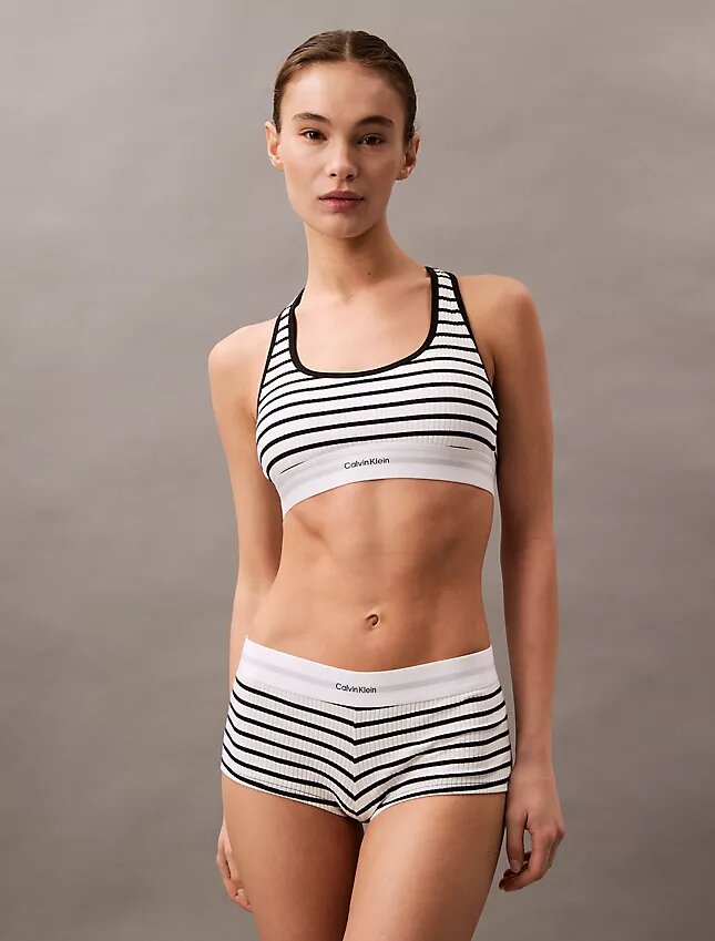 Bralette de algodón Modal Stretch acanalado con forro ligero Bralette de algodón Modal Stretch acanalado con forro ligero