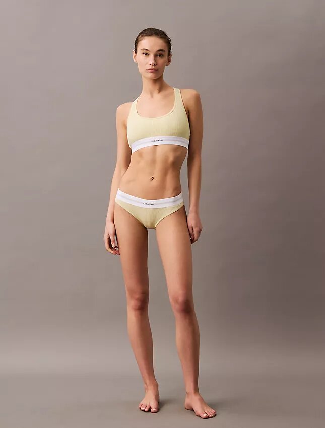 Bralette de algodón Modal Stretch acanalado con forro ligero Bralette de algodón Modal Stretch acanalado con forro ligero