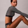Bralette de manga larga con forro ligero de algodón Modal Icon
