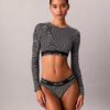 Bralette de manga larga con forro ligero de algodón Modal Icon