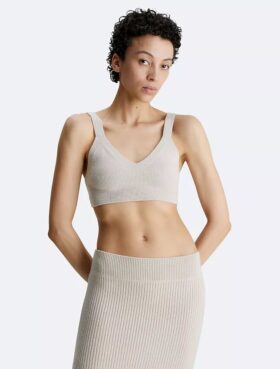 Bralette de mezcla de lana acanalada