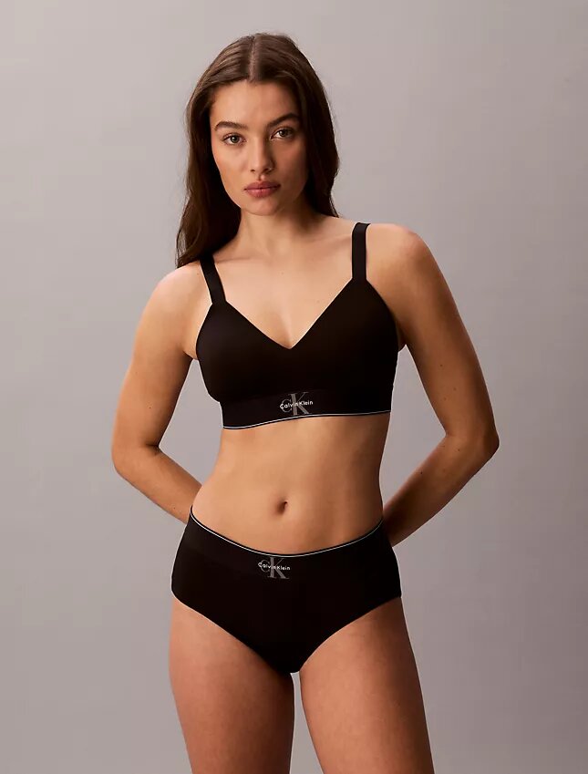 Bralette elástica de Microfiber con Monogram gráfico y forro ligero Bralette elástica de Microfiber con Monogram gráfico y forro ligero