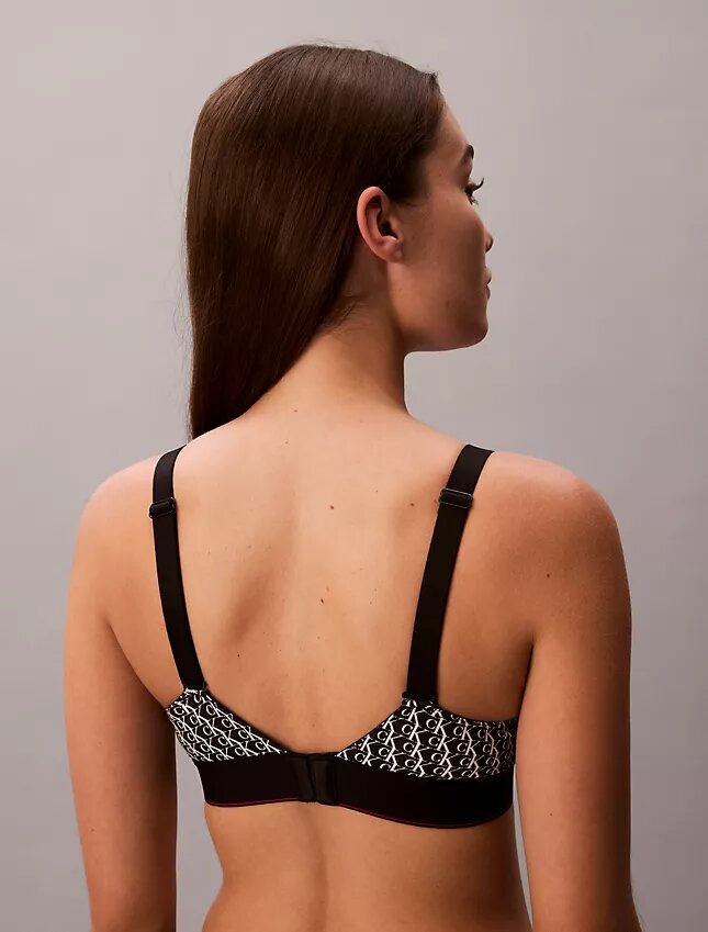Bralette elástica de Microfiber con Monogram gráfico y forro ligero Bralette elástica de Microfiber con Monogram gráfico y forro ligero