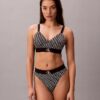 Bralette elástica de Microfiber con Monogram gráfico y forro ligero Bralette elástica de Microfiber con Monogram gráfico y forro ligero