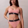 Bralette elástico de microfibra Unlined con Monogram gráfico, sin forro Bralette elástico de microfibra Unlined con Monogram gráfico, sin forro