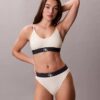 Bralette elástico de microfibra Unlined con Monogram gráfico, sin forro Bralette elástico de microfibra Unlined con Monogram gráfico, sin forro