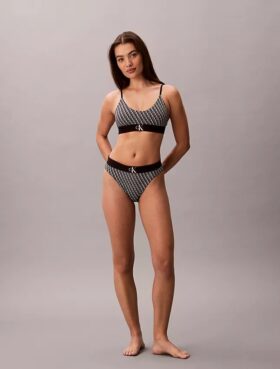 Bralette elástico de microfibra Unlined con Monogram gráfico, sin forro