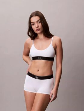 Bralette elástico de microfibra Unlined con Monogram gráfico, sin forro