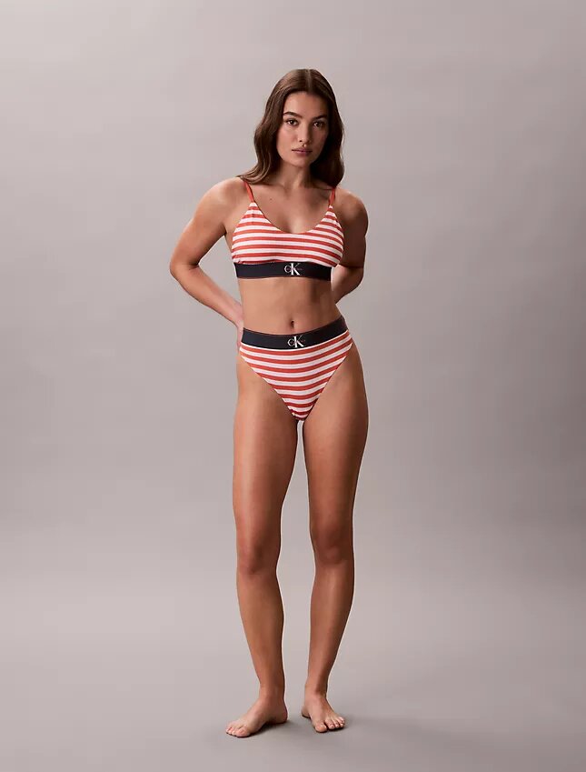 Bralette elástico de microfibra Unlined con Monogram gráfico, sin forro Bralette elástico de microfibra Unlined con Monogram gráfico, sin forro