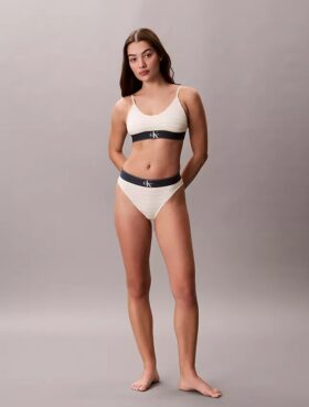 Bralette elástico de microfibra Unlined con Monogram gráfico, sin forro