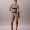 Bralette elástico de microfibra Unlined con Monogram gráfico, sin forro Bralette elástico de microfibra Unlined con Monogram gráfico, sin forro