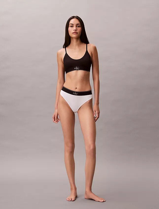 Bralette elástico de microfibra Unlined con Monogram gráfico, sin forro Bralette elástico de microfibra Unlined con Monogram gráfico, sin forro