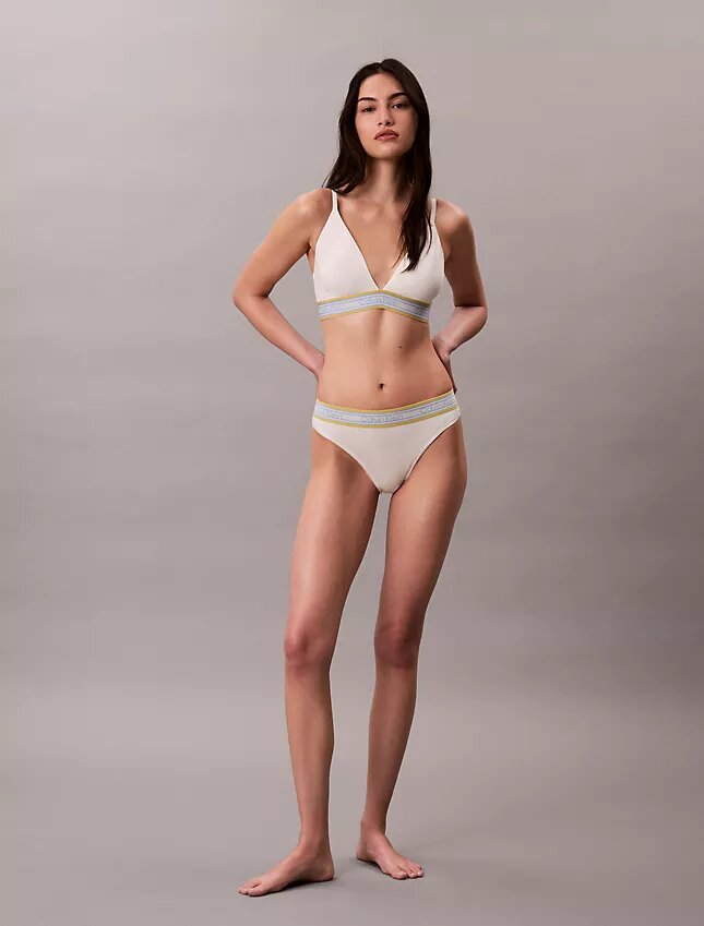 Bralette triangular con rayas de algodón y Modal, ligeramente forrado Bralette triangular con rayas de algodón y Modal, ligeramente forrado