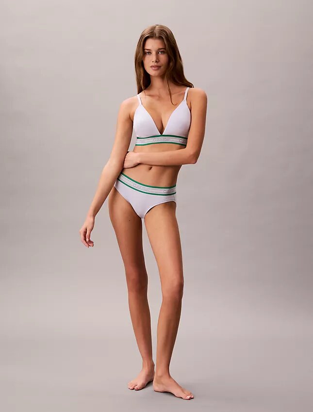 Bralette triangular con rayas de algodón y Modal, ligeramente forrado Bralette triangular con rayas de algodón y Modal, ligeramente forrado