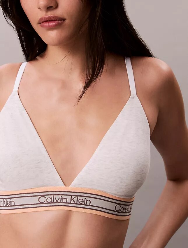 Bralette triangular con rayas de algodón y Modal, ligeramente forrado Bralette triangular con rayas de algodón y Modal, ligeramente forrado