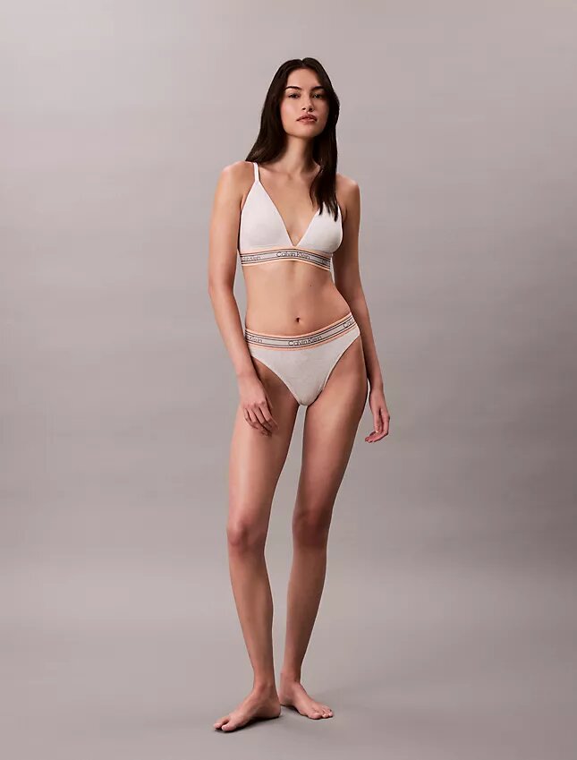 Bralette triangular con rayas de algodón y Modal, ligeramente forrado Bralette triangular con rayas de algodón y Modal, ligeramente forrado
