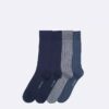 Calcetines de vestir con logotipo acanalado, paquete de 4