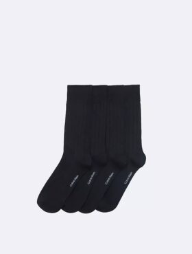 Calcetines de vestir con logotipo acanalado, paquete de 4