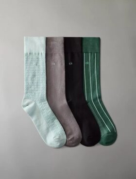 Calcetines de vestir de algodón peinado, paquete de 4