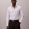 Camisa ajustada con botones y rayas de tejido técnico elástico
