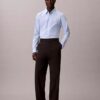 Camisa ajustada de algodón elástico con estampado de cuadros vichy y botones Camisa ajustada de algodón elástico con estampado de cuadros vichy y botones