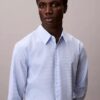 Camisa ajustada de algodón elástico con estampado de cuadros vichy y botones Camisa ajustada de algodón elástico con estampado de cuadros vichy y botones